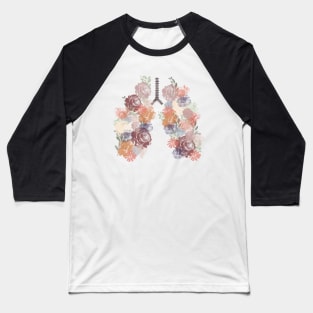 Anatomical Lungs, Flower, Medicine, Medical Artwork Baseball T-Shirt